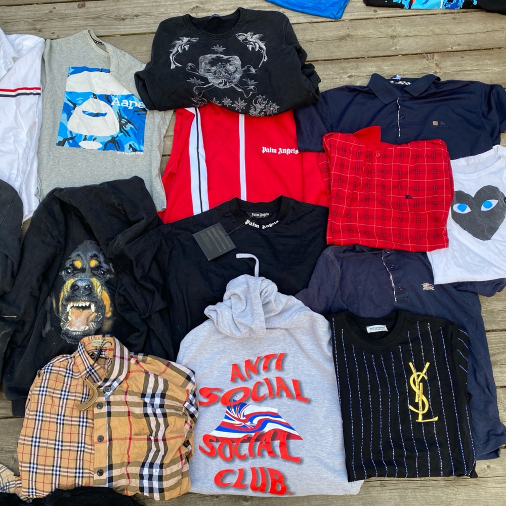 Lot of 14 Designer Clothing Items Size Medium - Givenchy, Burberry, Bape Etc